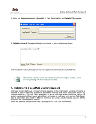 Getting started with tally developer 9 | PDF