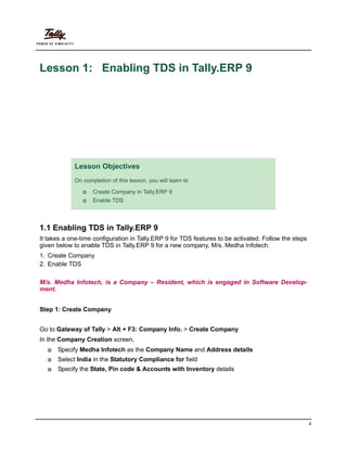 Getting started with tds in tally.erp 9 | Tally Downloads | Tally ...