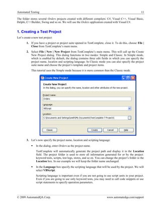 Getting started with test complete 7 | DOC | Web Development | Internet