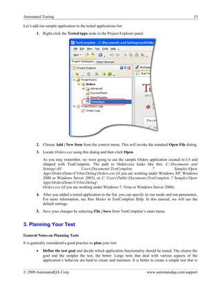 Getting started with test complete 7 | DOC