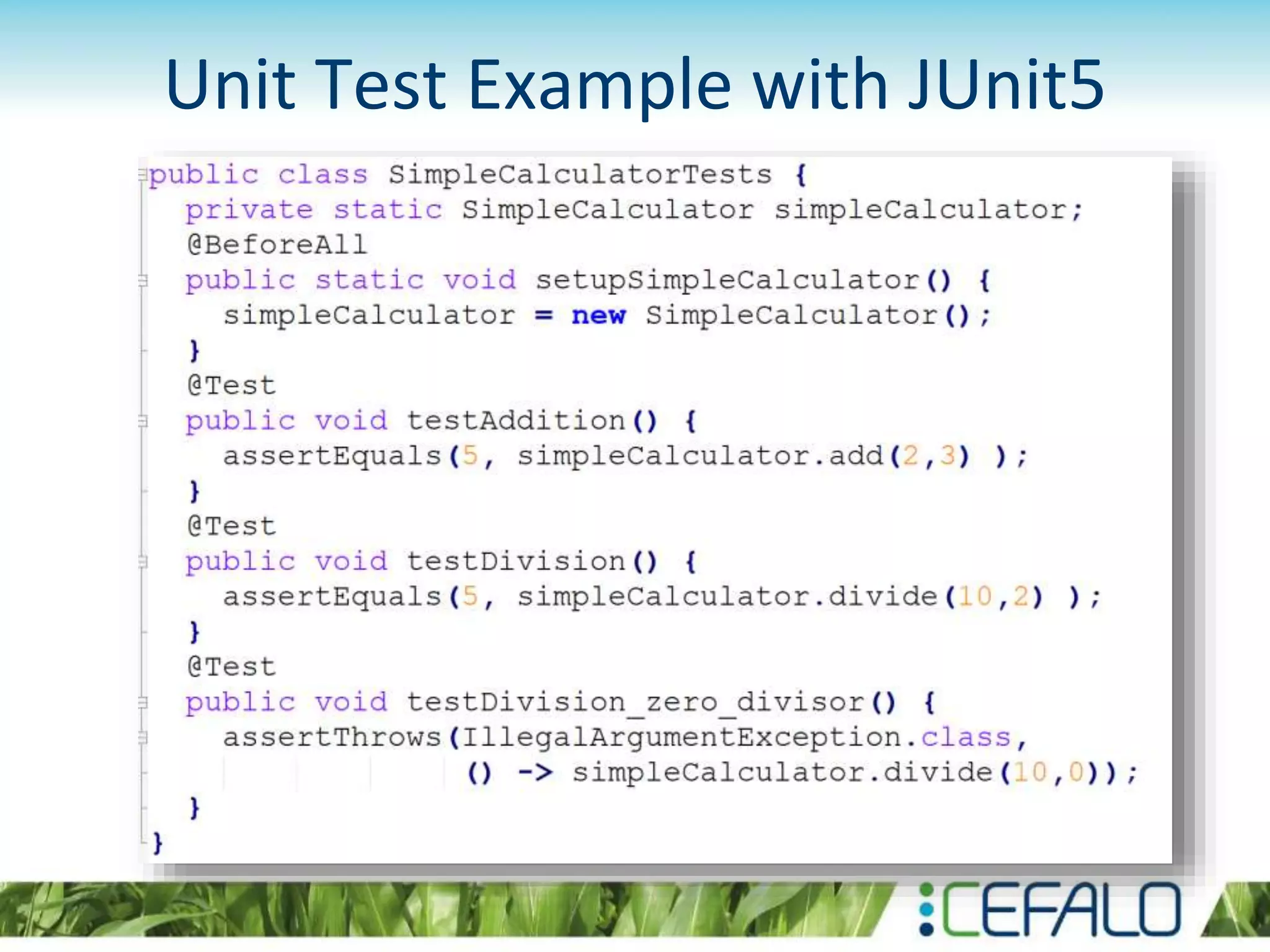 Unit Test Example with JUnit5 