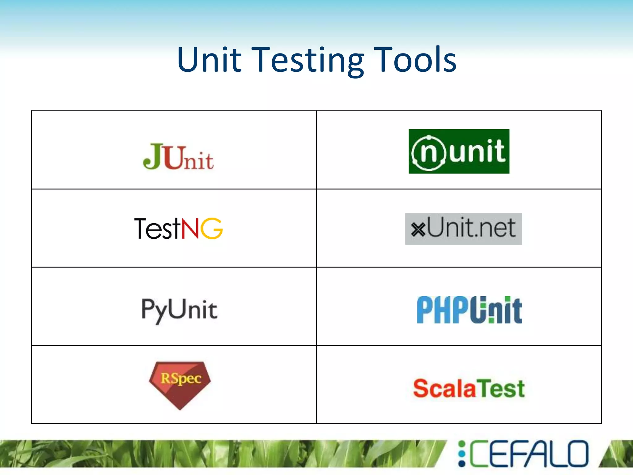 Unit Testing Tools 