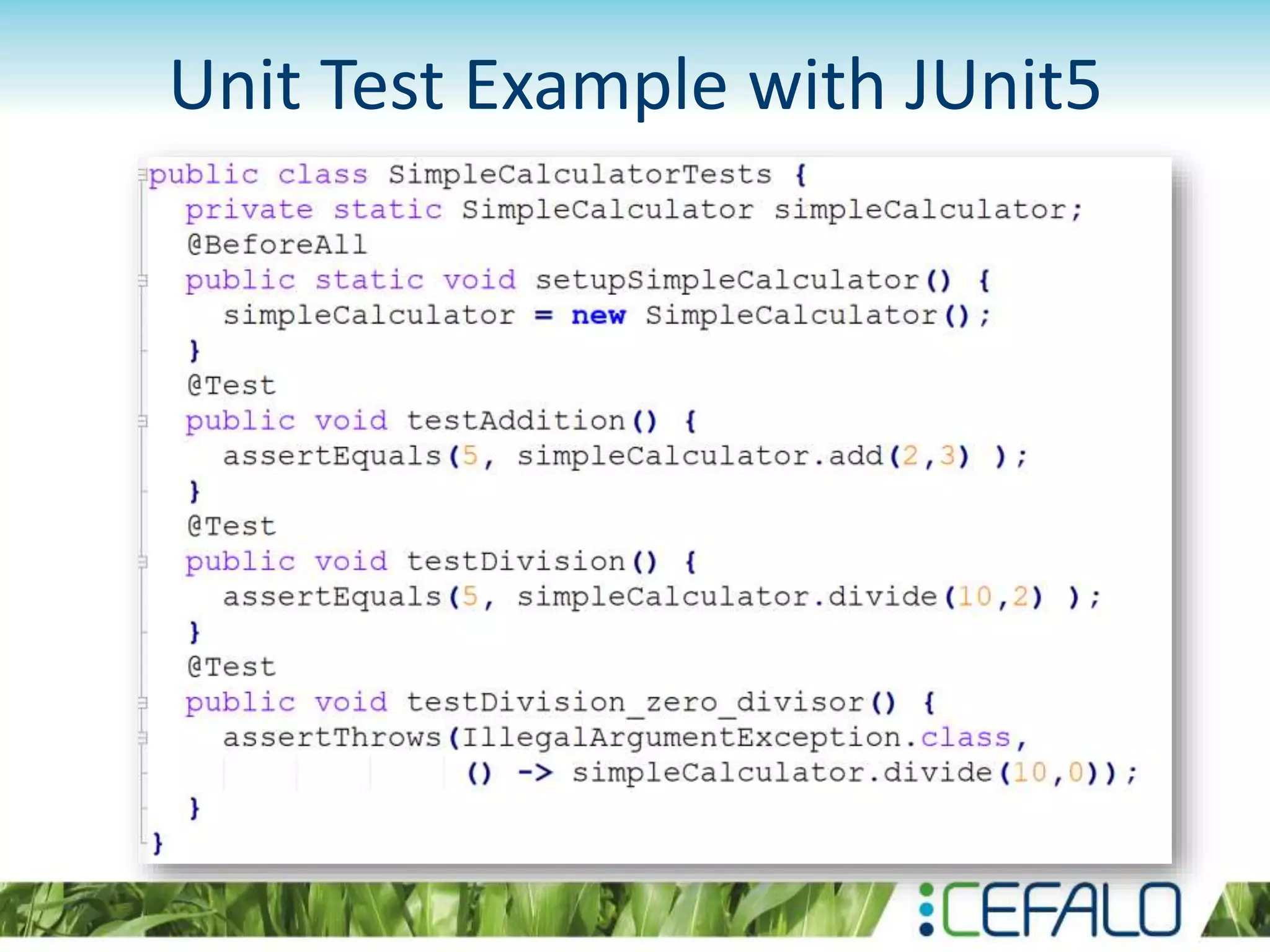 Unit Test Example with JUnit5 