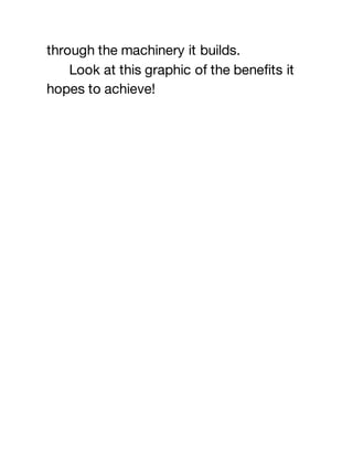 through the machinery it builds.
Look at this graphic of the benefits it
hopes to achieve!
 