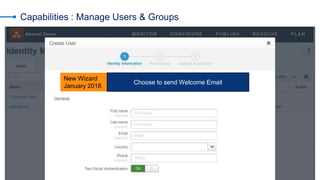 © AKAMAI - EDGE 2017
Capabilities : Manage Users & Groups
New Wizard
January 2018
Choose to send Welcome Email
 