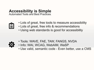  Equality of opportunityW3CPrinciples of Accessibility Perceivable