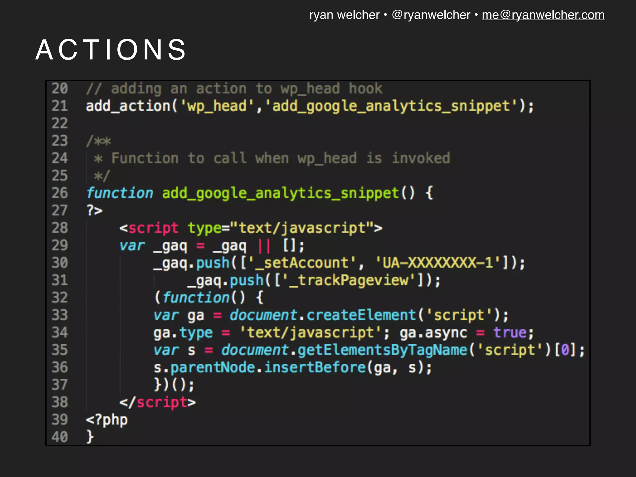 ryan welcher • @ryanwelcher • me@ryanwelcher.com
A C T I O N S
 