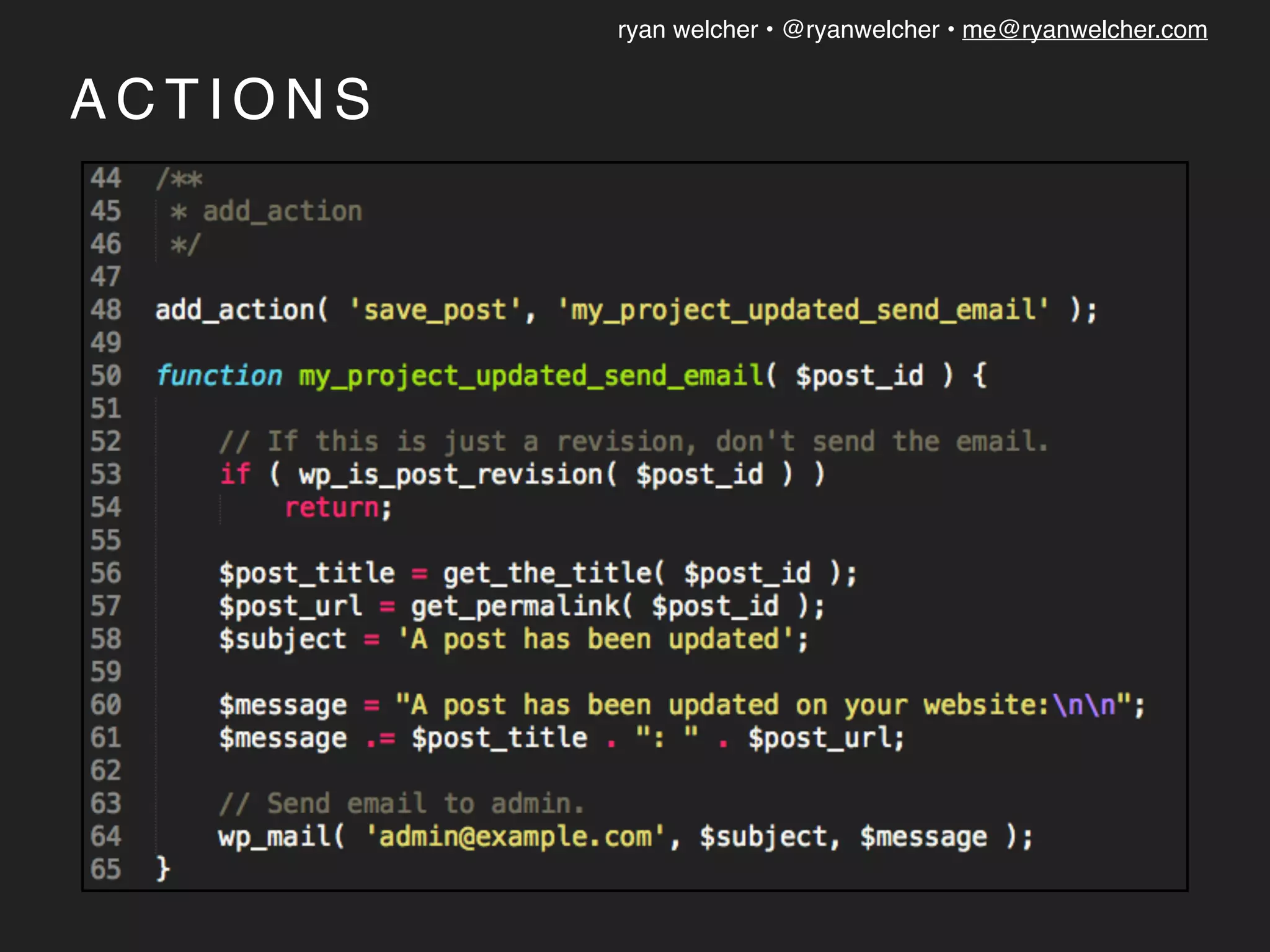 ryan welcher • @ryanwelcher • me@ryanwelcher.com
A C T I O N S
 