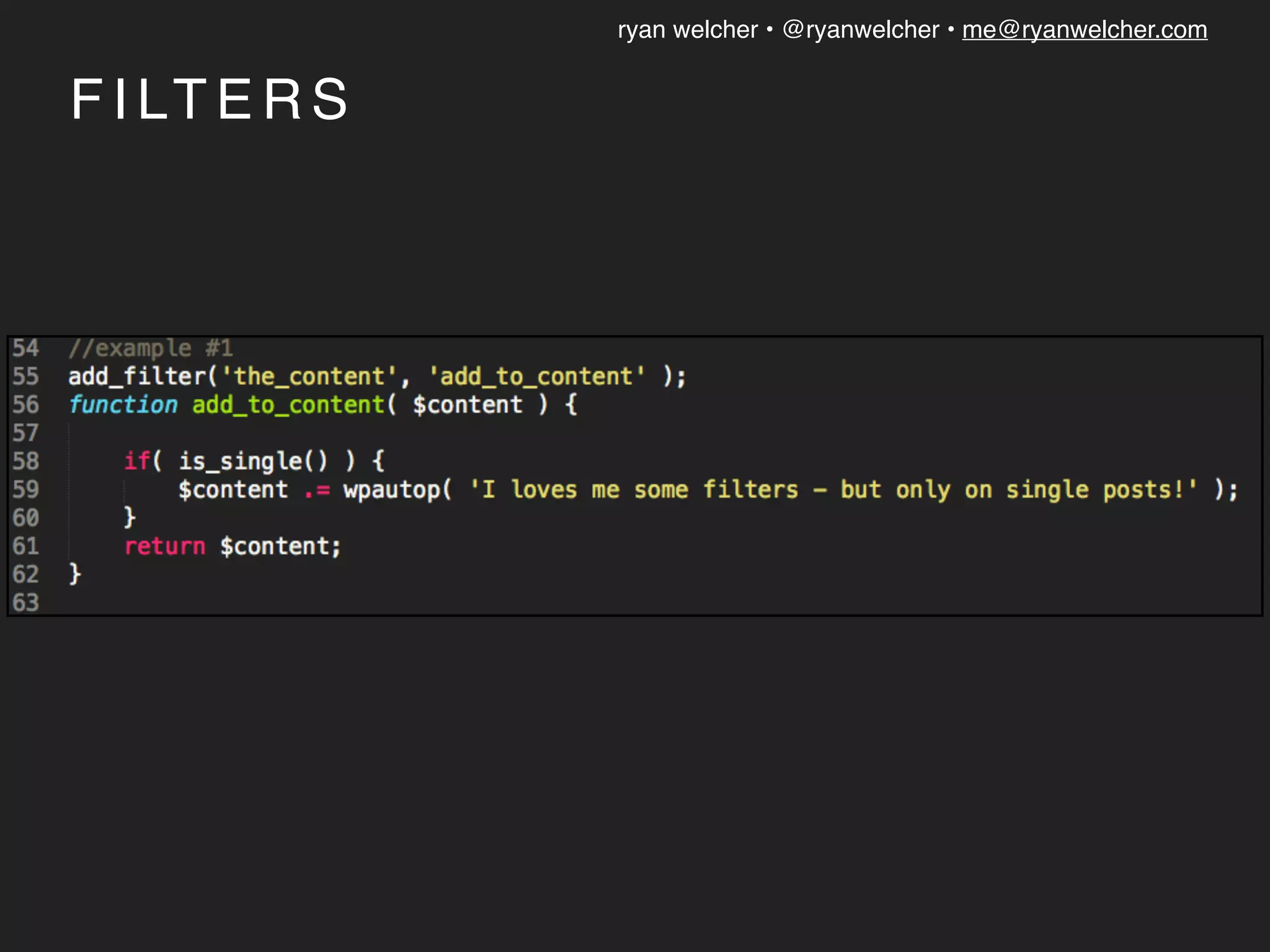 ryan welcher • @ryanwelcher • me@ryanwelcher.com
F I LT E R S
 