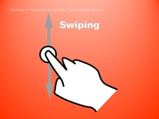 Solutions to Hardware Constraints: Touch Screen Devices



                             Swiping
 