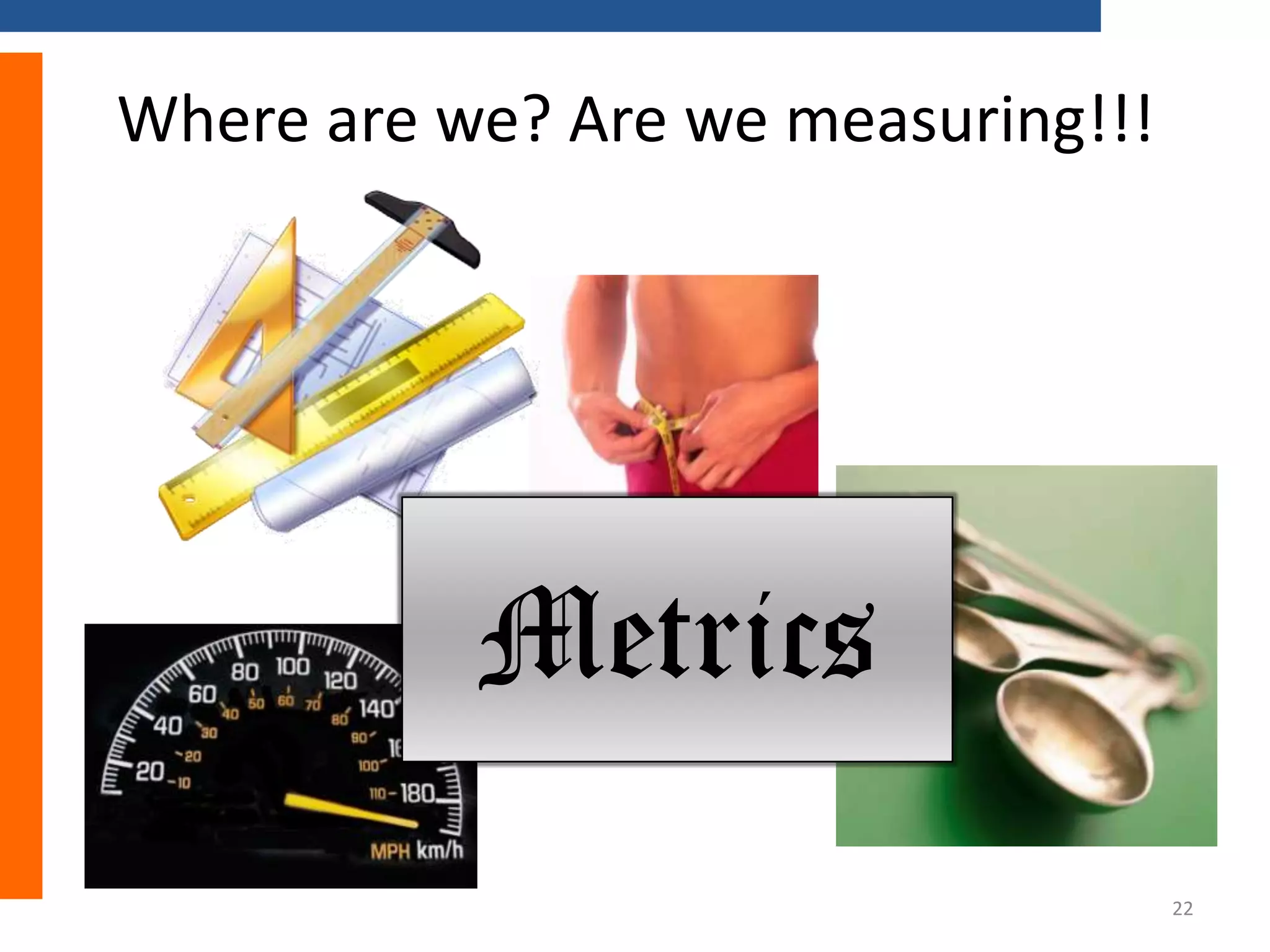 Where are we? Are we measuring!!!

Metrics
22

 