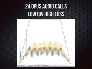 24 opus audio calls 
Low BW high loss 
Graph 
 