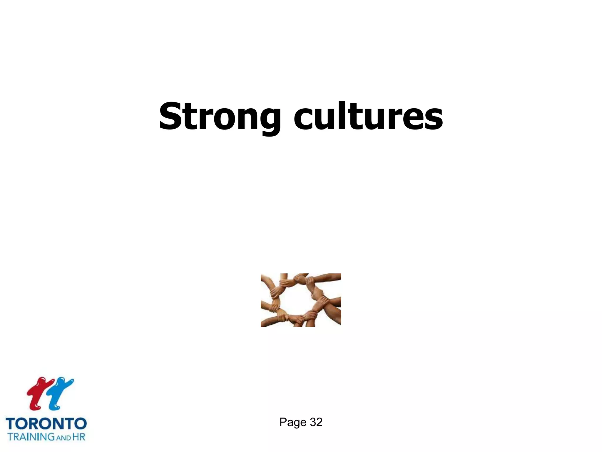 Page 30Building a winning culture 1 of 2Define 3-4 guiding principles that define who you are as an organizationUse the principles to guide every business discussion and decision going forwardBuild the principles into all your people performance and management systems