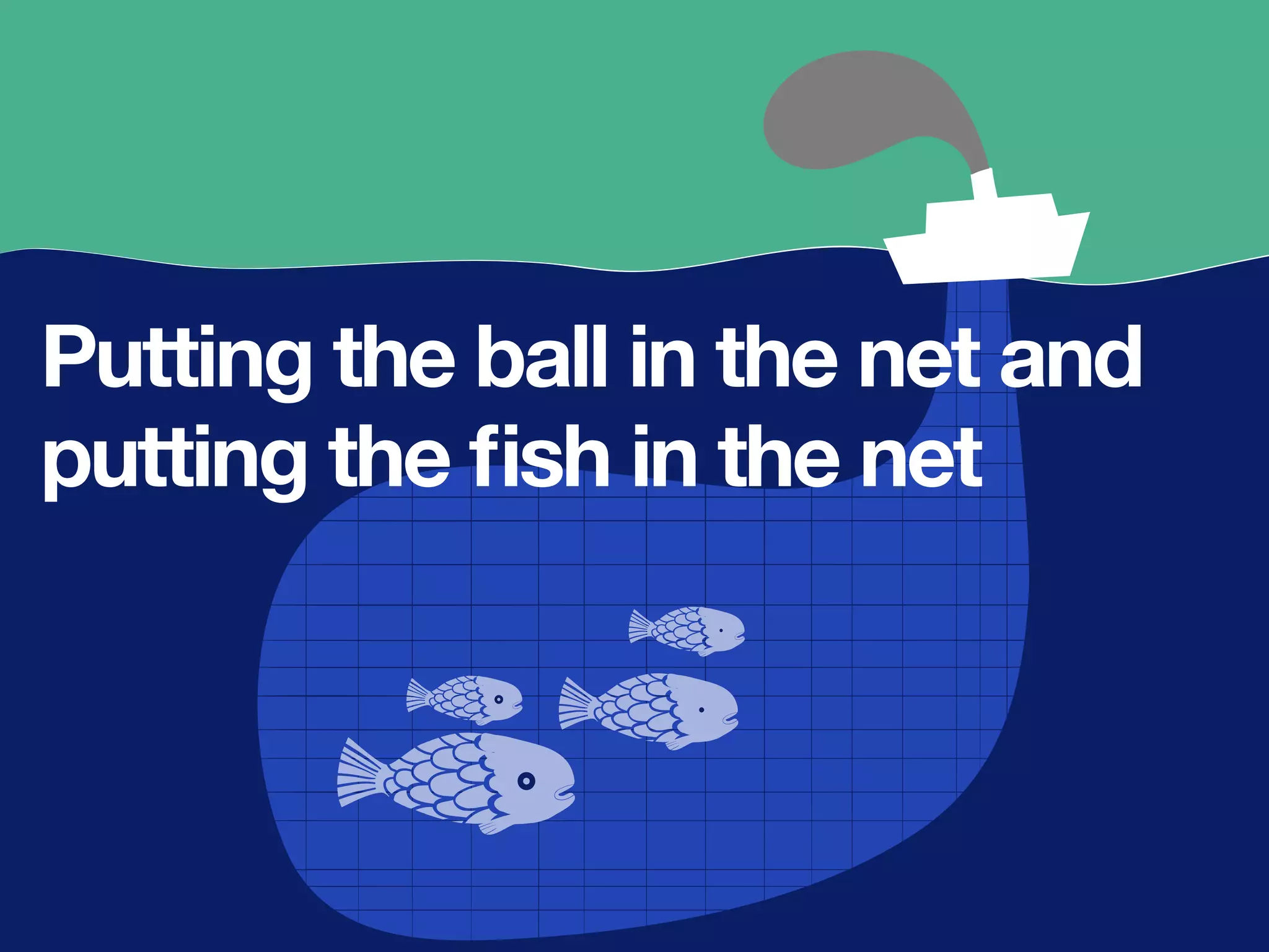 Putting the ball in the net and
putting the ﬁsh in the net
 