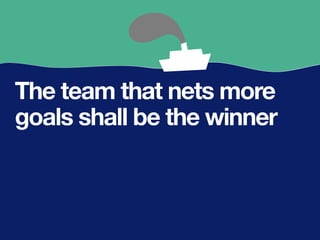 The team that nets more
goals shall be the winner
 