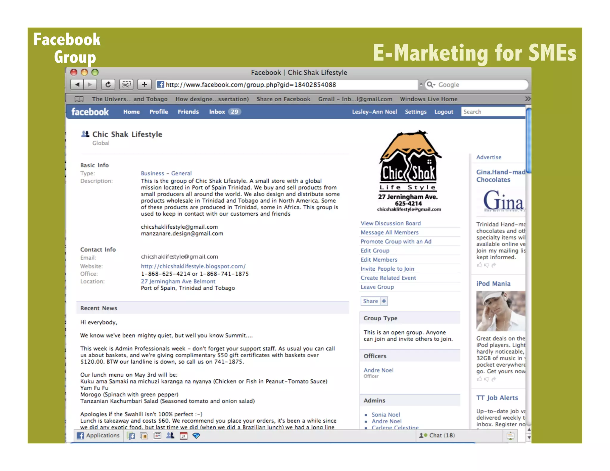 Facebook
   Group   E-Marketing for SMEs
 