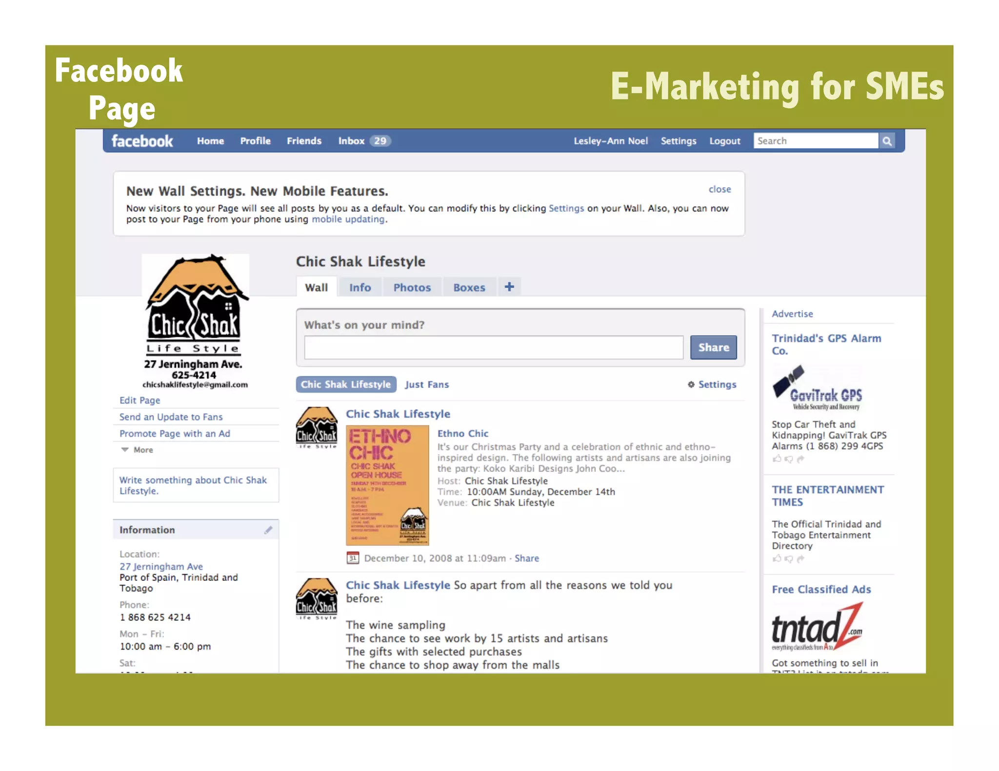 Facebook   E-Marketing for SMEs
  Page
 
