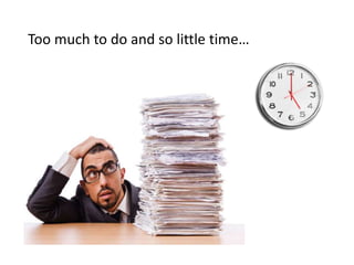 Too much to do and so little time…
 