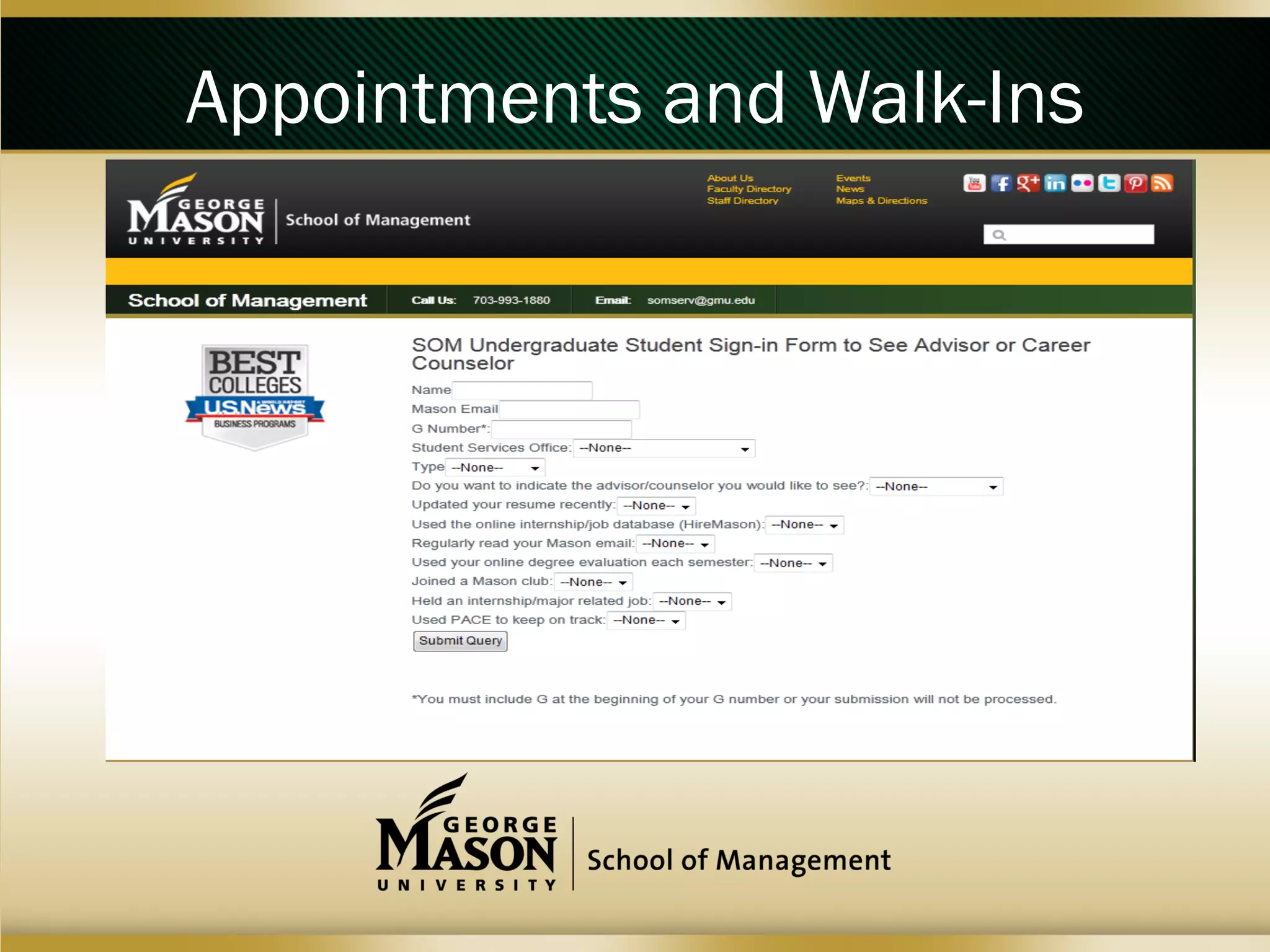 Appointments and Walk-Ins

 