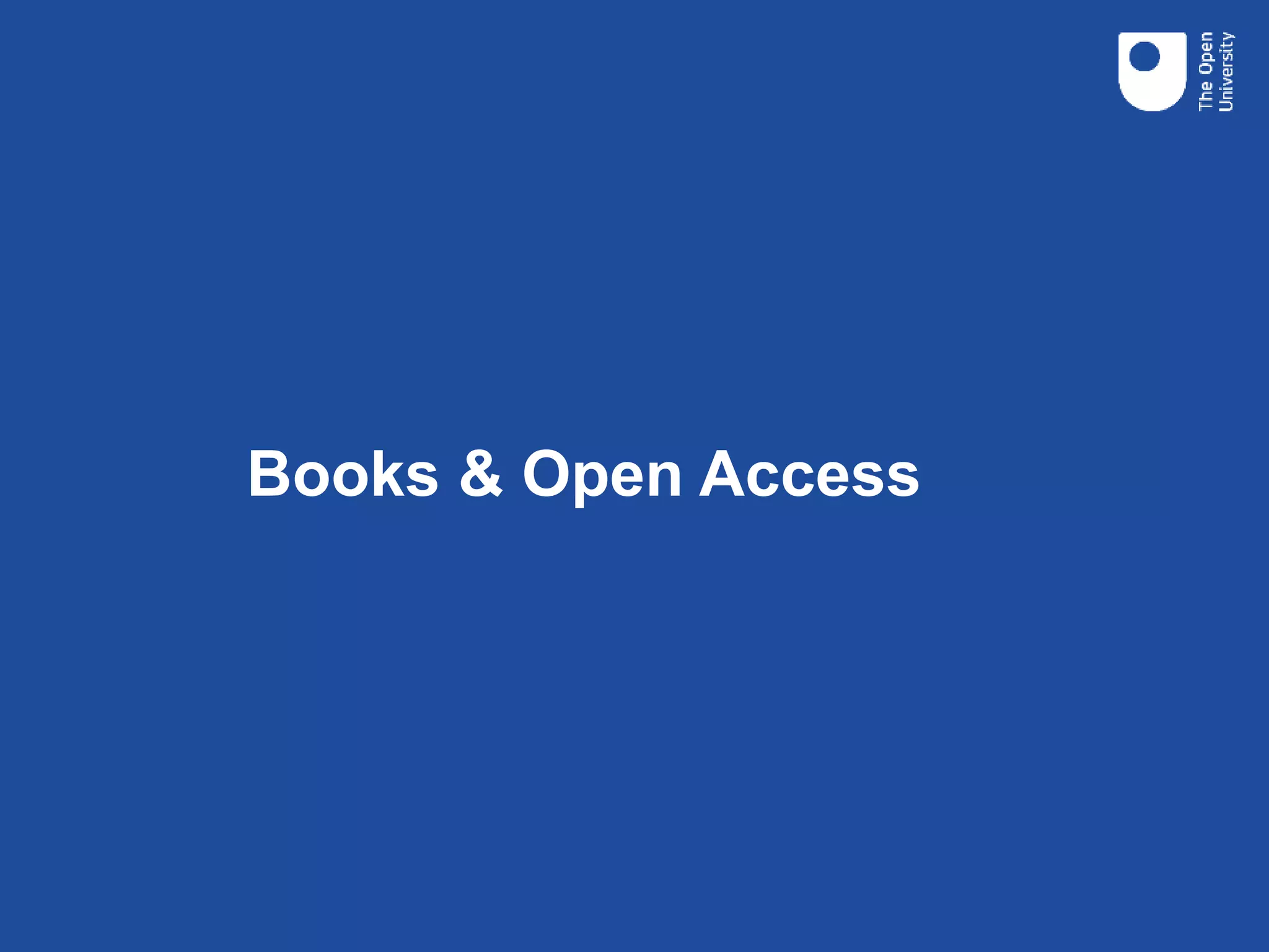 Books & Open Access
 