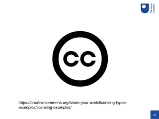 22
https://creativecommons.org/share-your-work/licensing-types-
examples/licensing-examples/
 