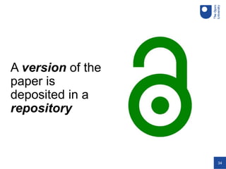 34
A version of the
paper is
deposited in a
repository
 