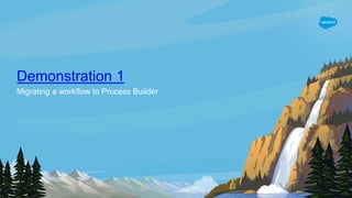 Demonstration 1
Migrating a workflow to Process Builder
 