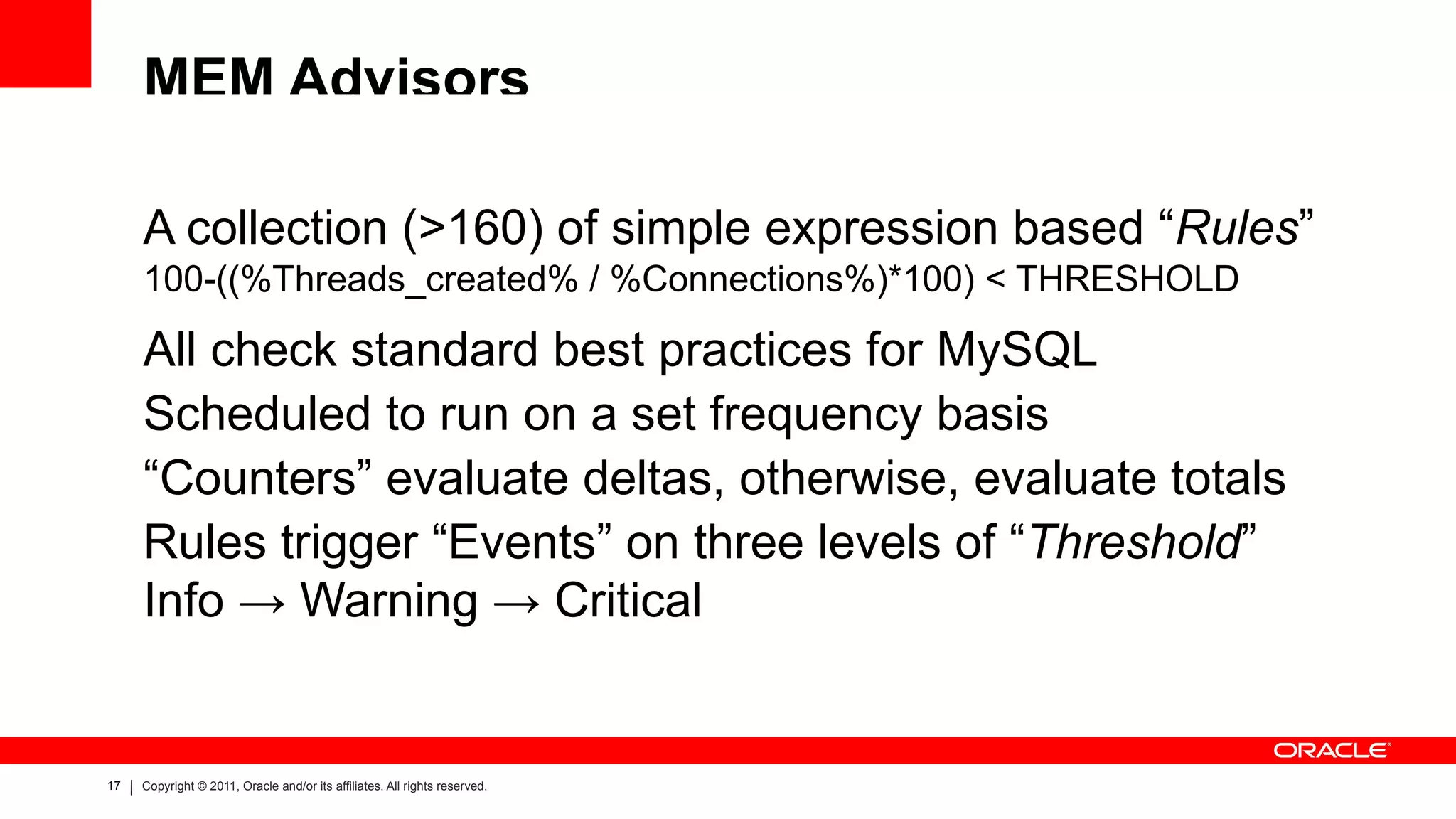 Data sent via the agent plugin Connector Plugins for app side statement monitoring Allows client side monitoring of statement latency 