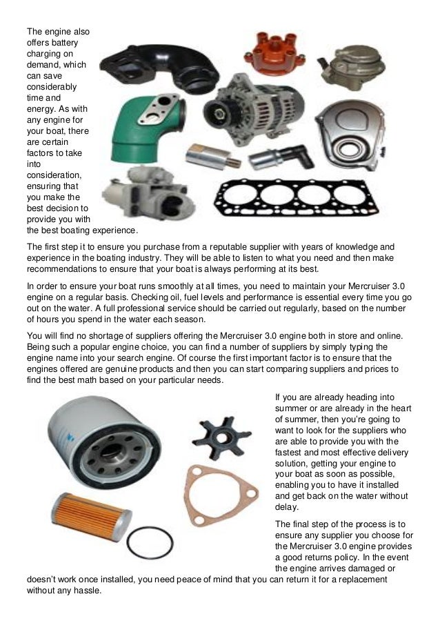 Getting to Know the Mercruiser 3.0 Engine