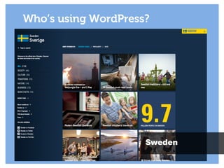 Who’s using WordPress?
Sweden
 