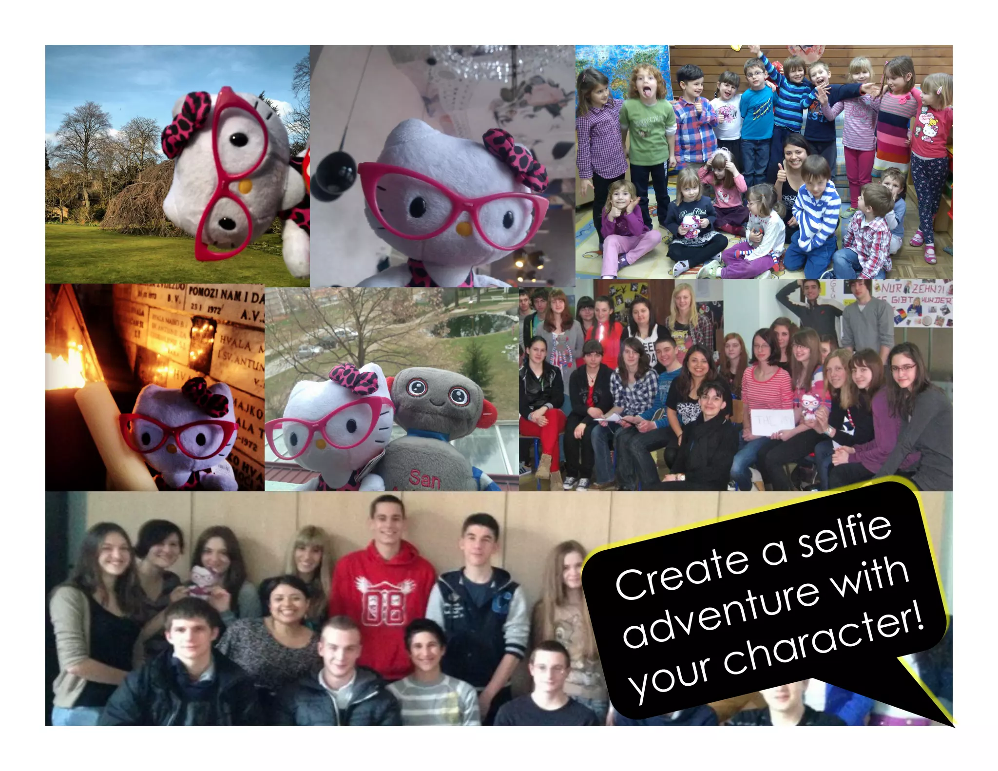 Create a selfie
adventure with
your character!
 