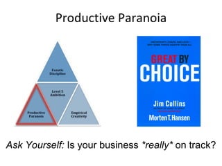 Productive Paranoia Ask Yourself:  Is your business  *really*  on track? 