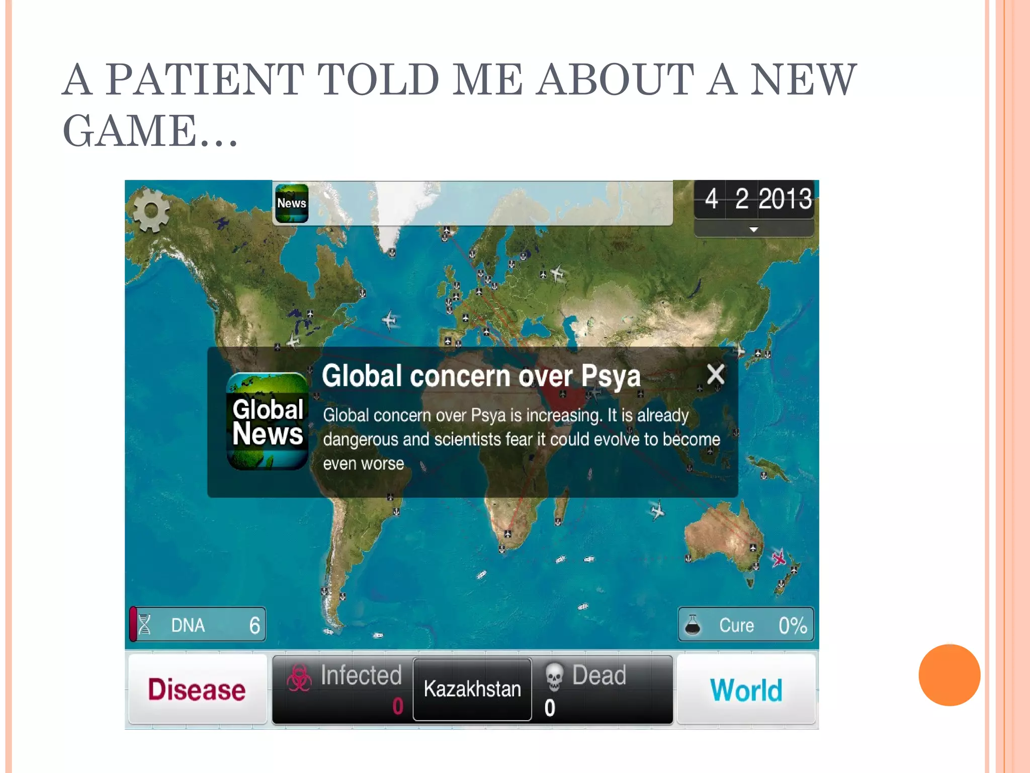 A PATIENT TOLD ME ABOUT A NEW
GAME…
 