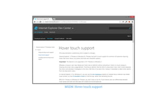 MSDN: Hover touch support
 