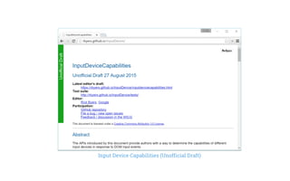 Input Device Capabilities (Unofficial Draft)
 