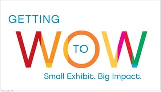 Small Exhibit. Big Impact.
Thursday, January 31, 2013
 
