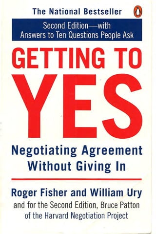 Negotiating Rationally Book Getting to yes Book for Negotiation module | PDF