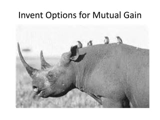 Invent Options for Mutual Gain 
 