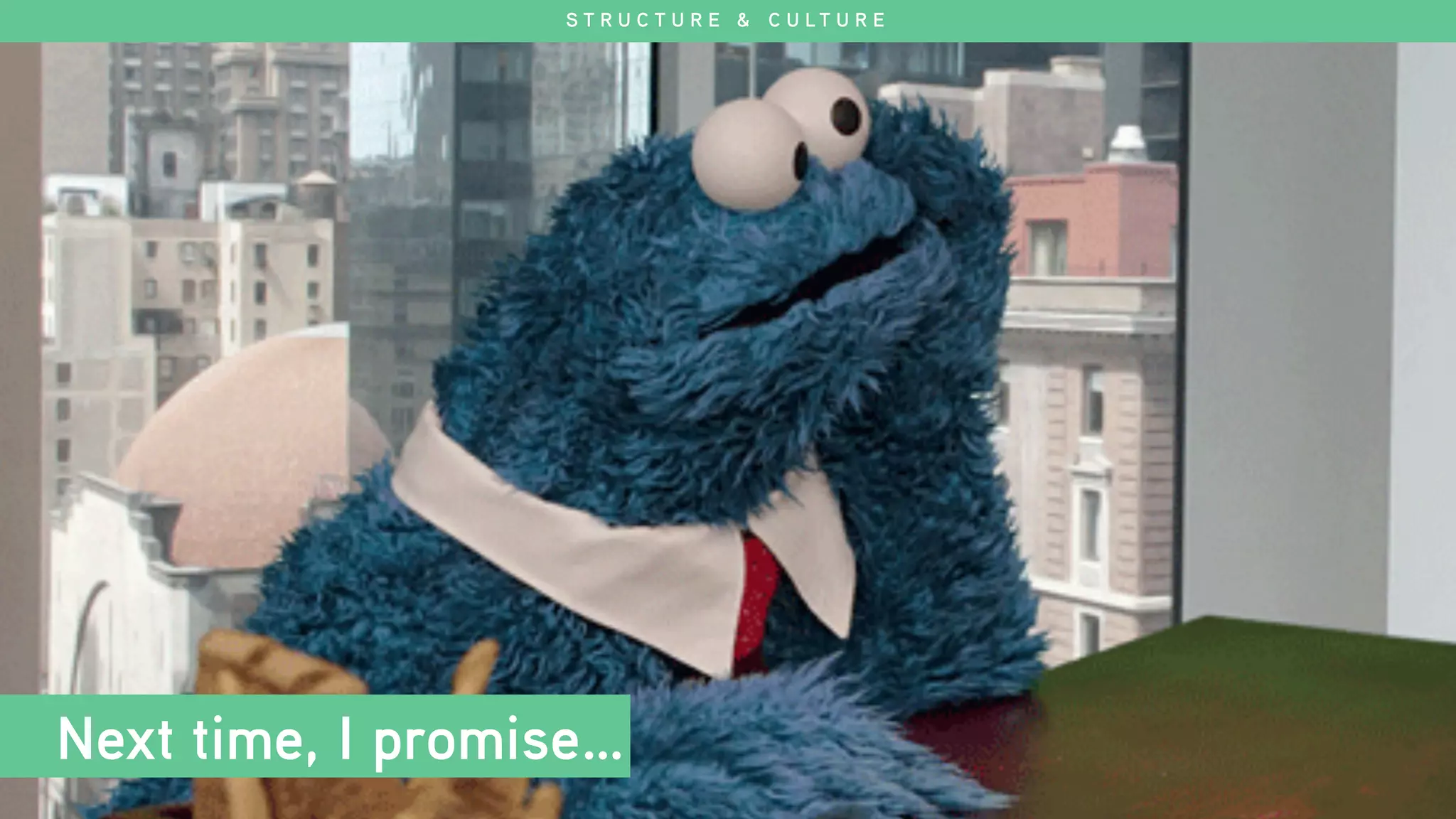 Next time, I promise…
S T R U C T U R E & C U L T U R E
 