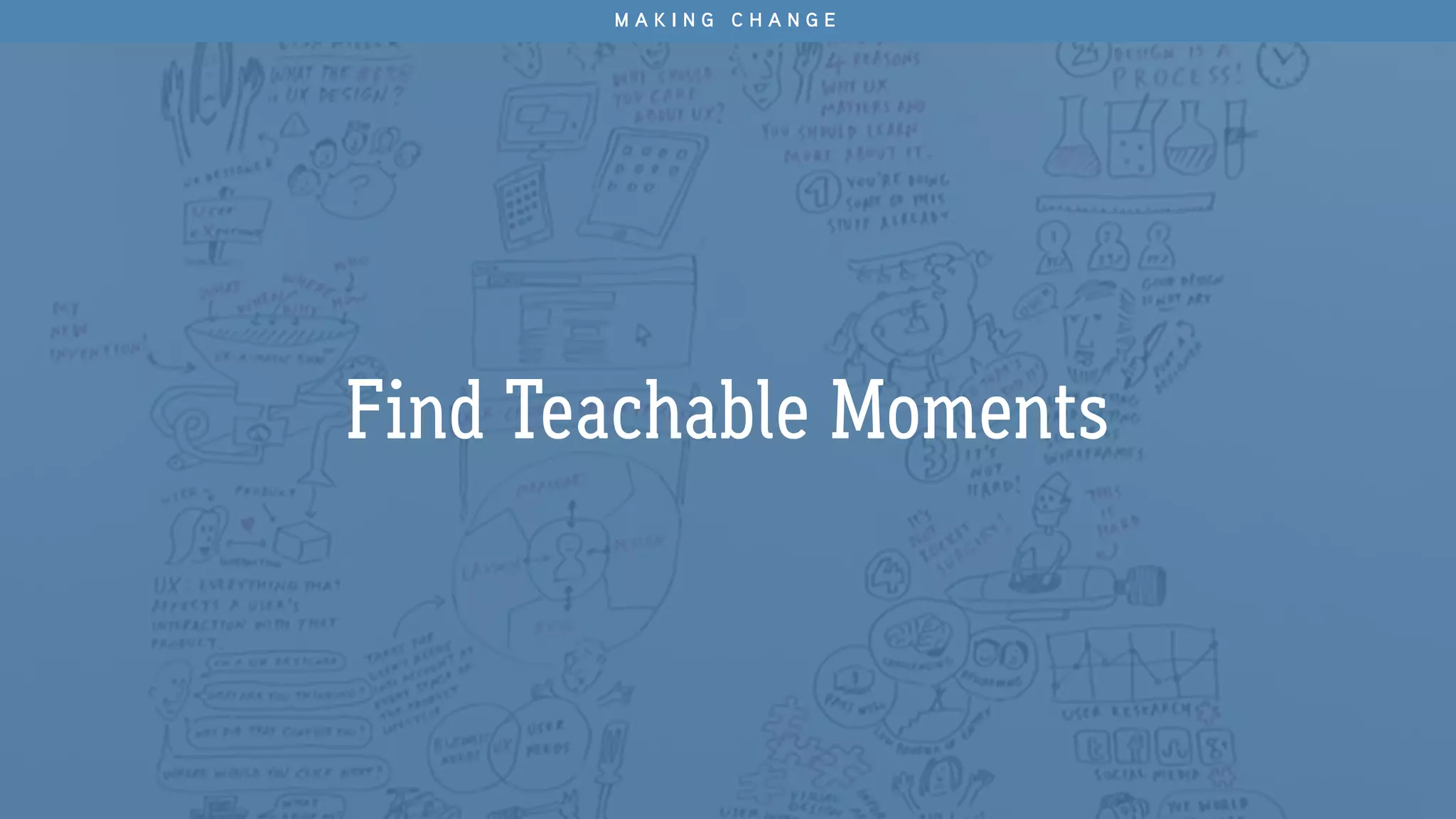 Find Teachable Moments
M A K I N G C H A N G E
 