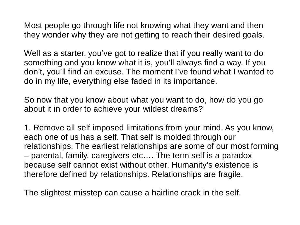 Getting What you Want out of Life