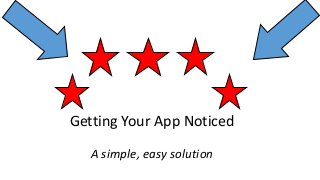 Getting Your App Noticed
A simple, easy solution

 