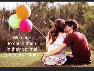 We need
to catch them
in their optimal
emotional state
 