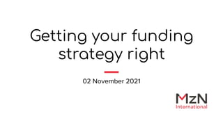 Getting your funding
strategy right
02 November 2021
 