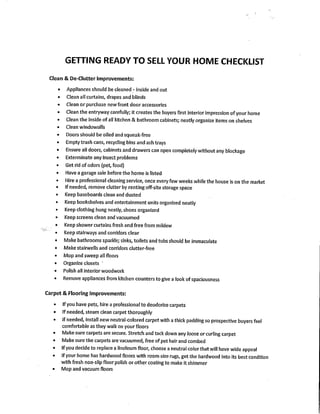 Getting your home ready to sell checklist