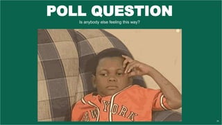 rezStream Better Lodging Simplified
POLL QUESTION
Is anybody else feeling this way?
34
 