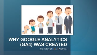 WHY GOOGLE ANALYTICS
(GA4) WAS CREATED
The History of Google Analytics
 