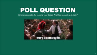 rezStream Better Lodging Simplified
POLL QUESTION
Who is responsible for keeping your Google Analytics account up to date?
6
 