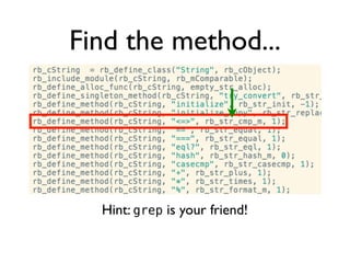 Find the method...
Hint: grep is your friend!
 