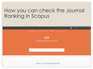 How you can check the Journal
Ranking in Scopus
 